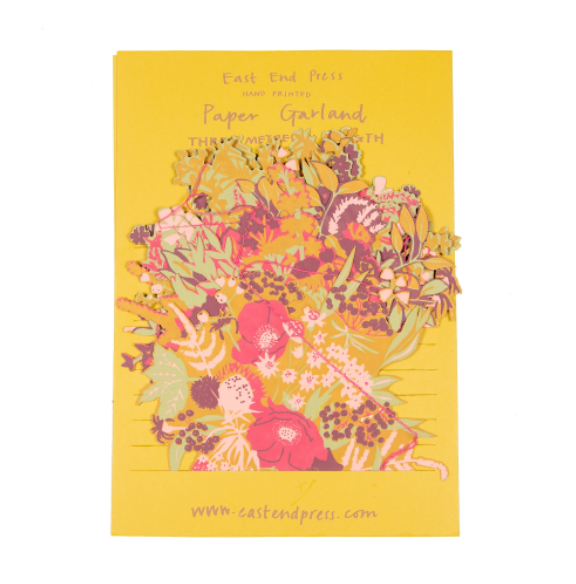 Pinks Bouquet Screenprinted Paper Garland