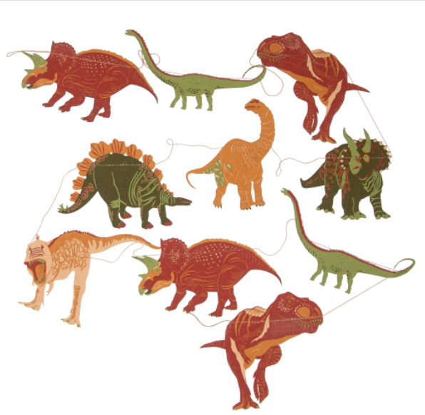 Dinosaurs Screenprinted Paper Garland