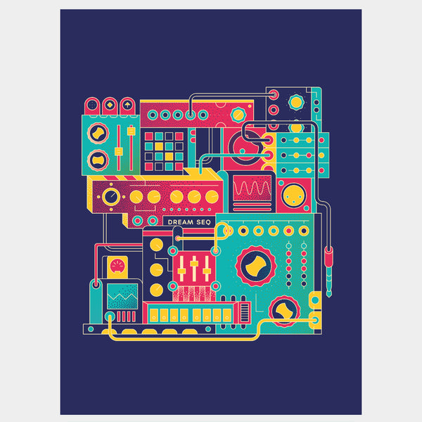 Electronic music synth art print 