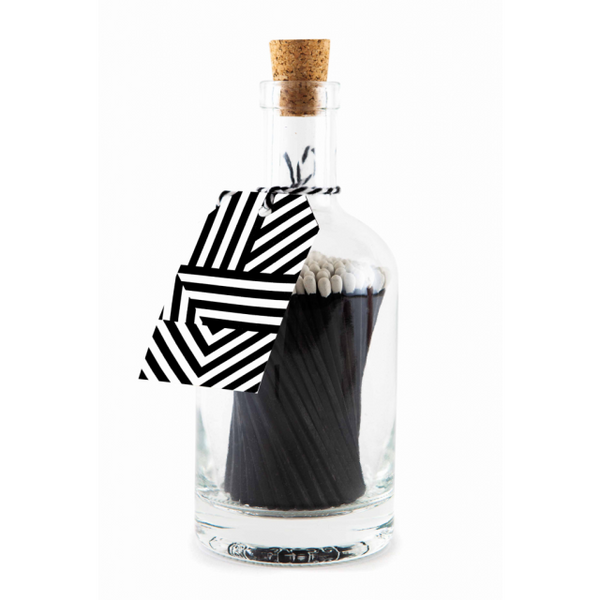 Black Geometric Match Bottle