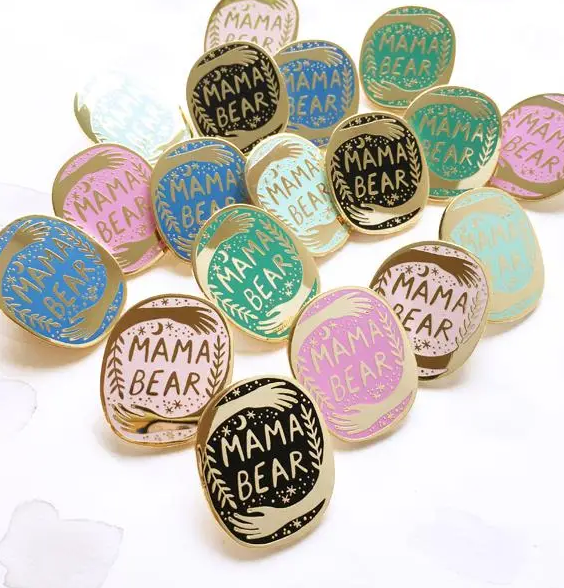 Mama Bear Enamel Pin Badge