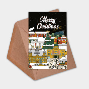 Hull Christmas Card featuring the Deep, Ferens Art Gallery, Maritime Museum and Hull City Hall