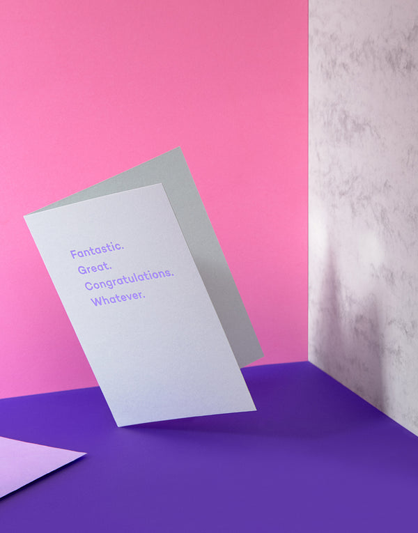 Fantastic. Great. Congratulations. Whatever.