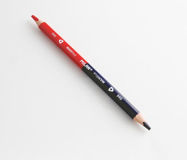 Maxi bicolour triangular pencil (red x blue)