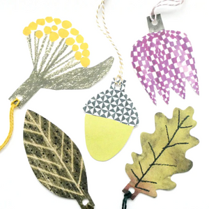 Hadley paper goods illustrated leaves gift tags