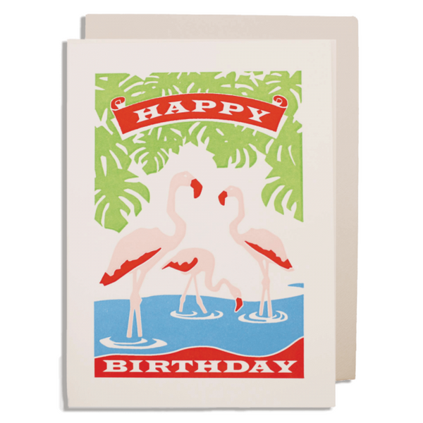 Birthday Flamingos by Archivist