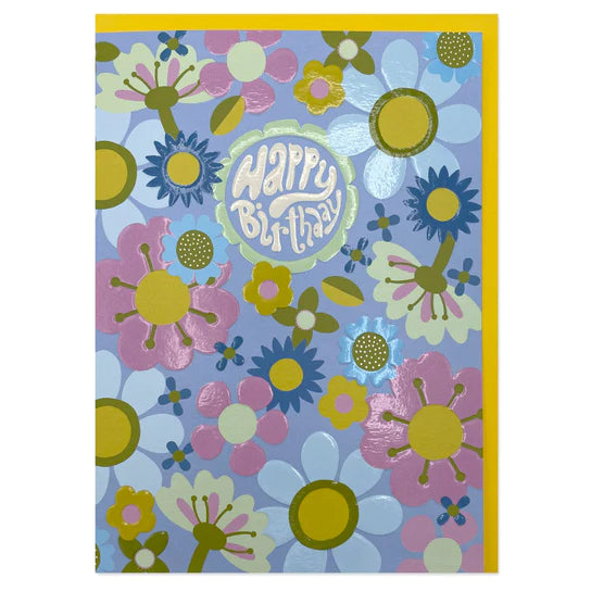 Happy Birthday Funky Floral by Raspberry Blossom
