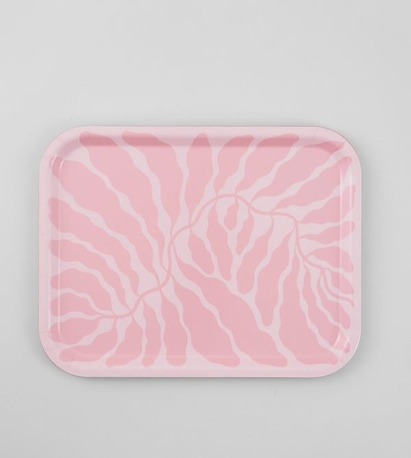 Pink Leaves Tray
