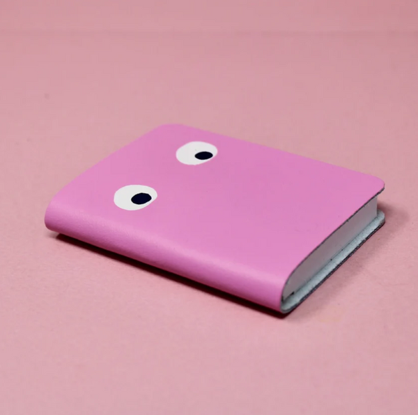 Cute googly eye mini notebook pink