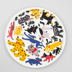 Dogs Round Tray by Wrap