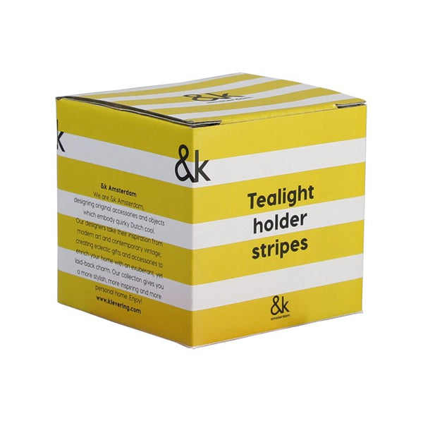 Tealight Holder - Summer Stripes Yellow