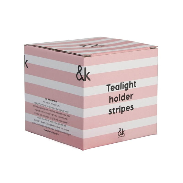 Tealight Holder - Summer Stripes Pink