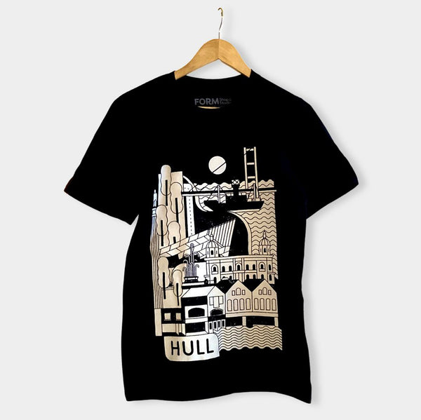 Hull merch - black screen printed tee 