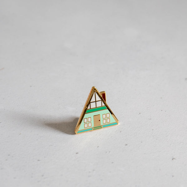 A Frame Cabin Enamel Pin Badge