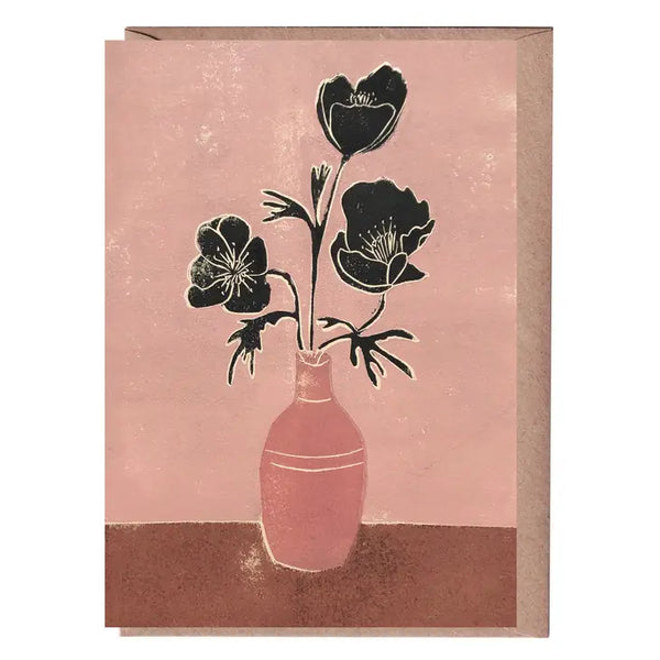 Pink Poppies Card by Luiza Holub