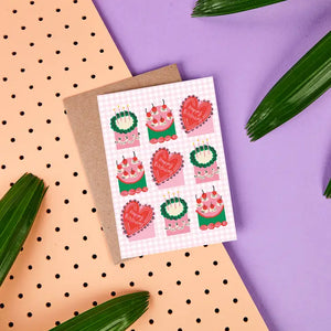 Gingham Birthday Cake by Rumble Cards