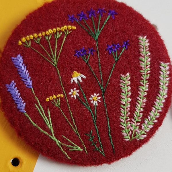 Burgundy Embroidered Felt Badge