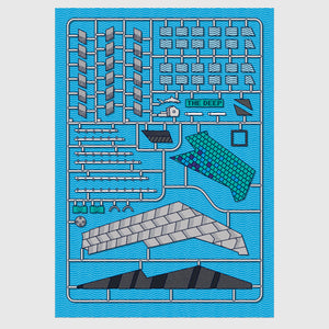 The Deep art print illustrated in the style of an airfix model 