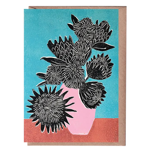 Chrysanthemums Card by Luiza Holub