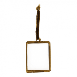 Small hanging brass frame with glass