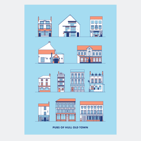 Pubs of Hull Old Town Postcard by Form Studio