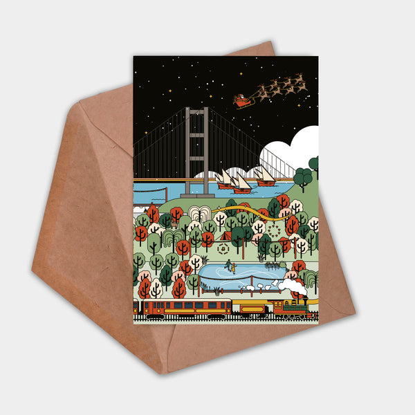 Humber Bridge Illustrated Hull Christmas Card