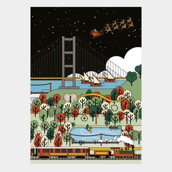 Hull Christmas Print - Humber Bridge by Joseph Cox