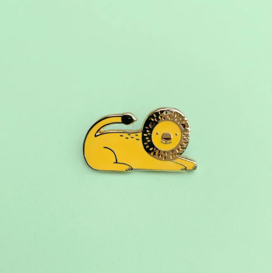 Lion Enamel Pin Badge