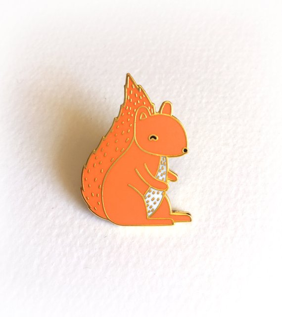 Red Squirrel Enamel Pin Badge