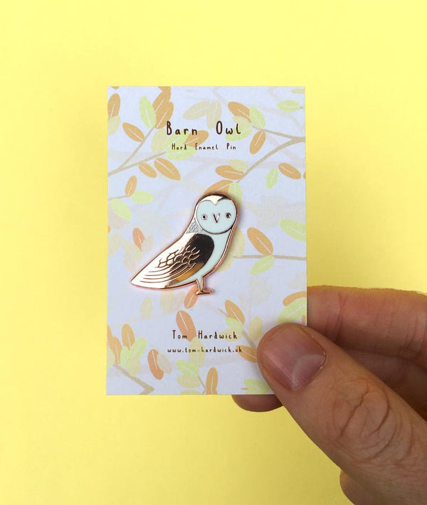 Barn Owl Enamel Pin Badge by Tom Hardwick