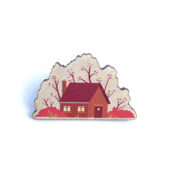 Countryside Cabin Wooden Pin