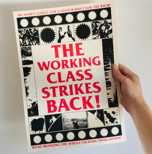 Black lodge press risograph art print - the working class strikes back 