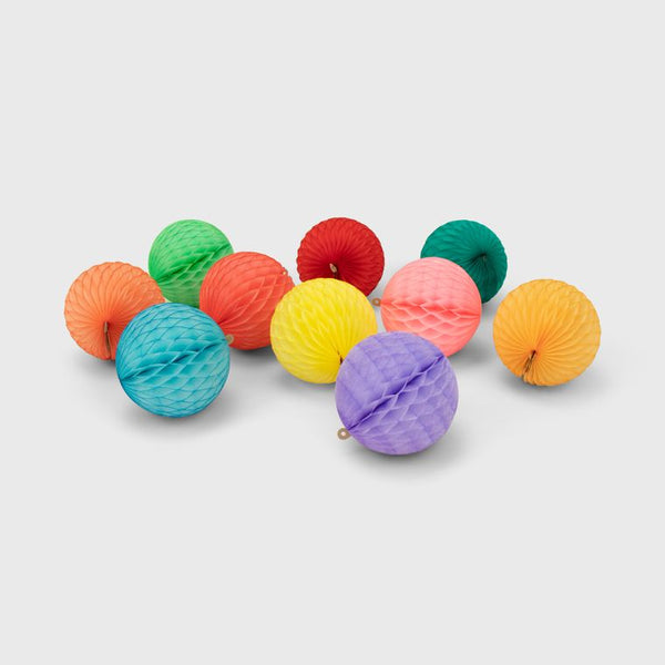Honeycomb Ball 10 Pack, Rainbow Pastel