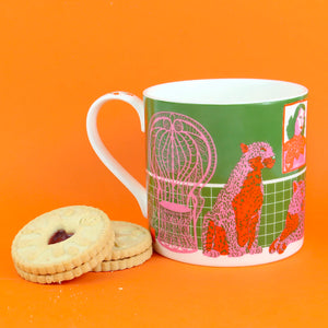 Vintage retro illustrated mug 