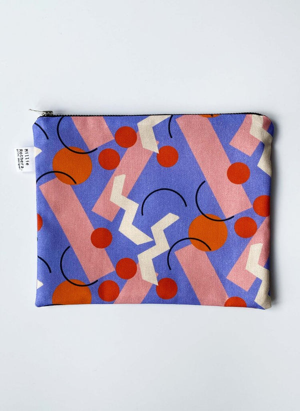 Flat Pouch in Memphis Print