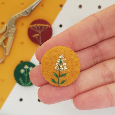 Flowering Herb Embroidered Badge Set by Amy Panda