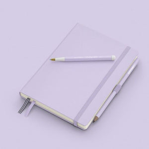 Lilac lavender Leuchtturm notebook, A5 size with pen 