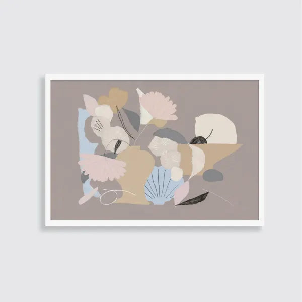Contemporary abstract art print - wall decor for the home by Lucy Sherston. Neutral colours 