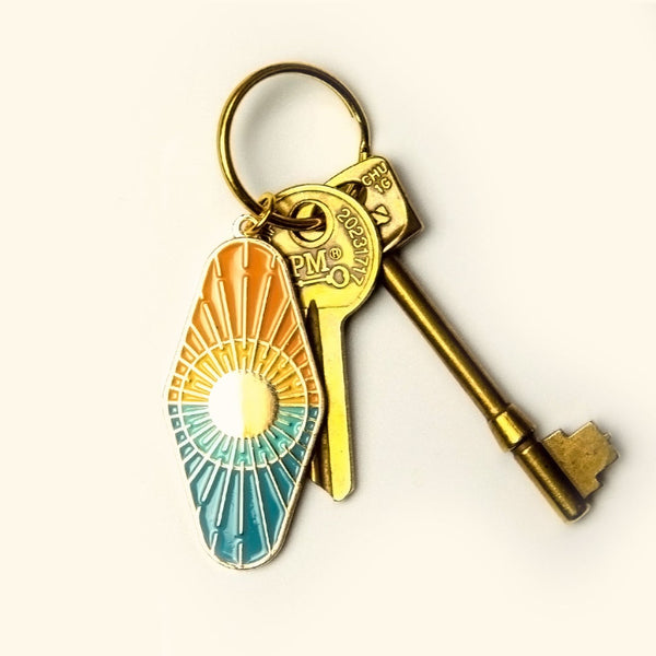 Sun and Sea Enamel Keychain
