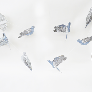 Turtle Doves Screenprinted Paper Garland by East End Press