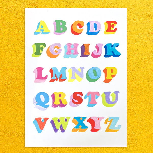 Alphabet on White by Ickaprint