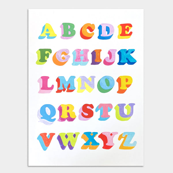 Alphabet on White by Ickaprint