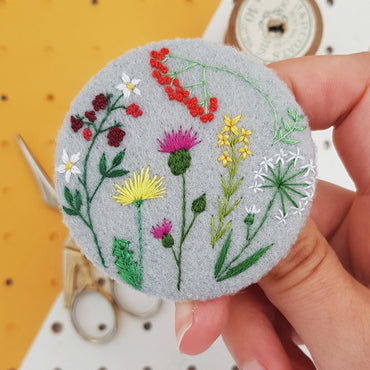 Wild Foods Embroidered Felt Badge by Amy Panda